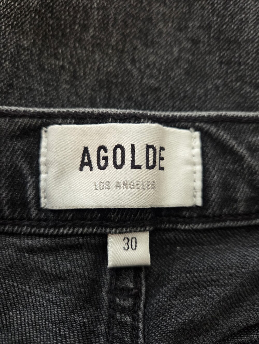 AGOLDE High Rise Stovepipe Straight Leg Black Wash Jeans Size 30 - Picture 5 of 7